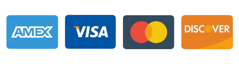 American Express, VISA, Mastercard, Discover
